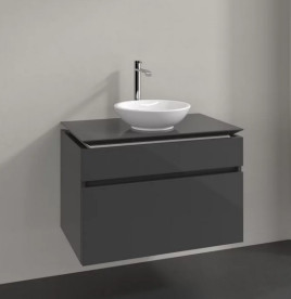 Тумба під раковину Villeroy & Boch Legato 80х50 см МДФ/ДСП глянсовий сірий B57000FP