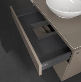 Тумба під раковину Villeroy & Boch Legato 80х50 см ДСП сірий трюфель B57000VG