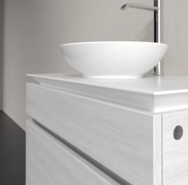 Тумба під раковину Villeroy&Boch Legato 80х50 см ДСП біле дерево B57000E8