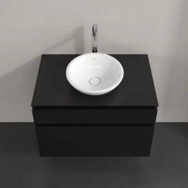 Тумба під раковину Villeroy&Boch Legato 80х50 см МДФ/ДСП чорний матовий лак B57000PD