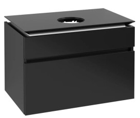 Тумба під раковину Villeroy&Boch Legato 80х50 см МДФ/ДСП чорний матовий лак B57000PD