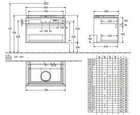 Тумба под раковину Villeroy & Boch Legato 80х50 см ДСП дуб канзас B57000RH
