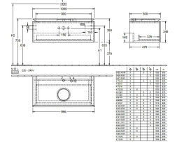 Тумба під раковину Villeroy & Boch Legato 100х50 см ДСП сірий трюфель B57100VG