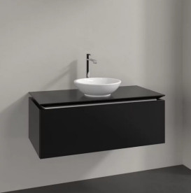 Тумба под раковину Villeroy & Boch Legato 100х50 см МДФ/ДСП черный матовый лак B57100PD