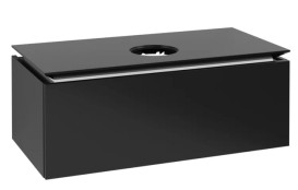 Тумба під раковину Villeroy & Boch Legato 100х50 см МДФ/ДСП чорний матовий лак B57100PD