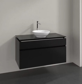Тумба під раковину Villeroy&Boch Legato 100х55 см МДФ/ДСП чорний матовий лак B57200PD