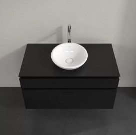 Тумба під раковину Villeroy&Boch Legato 100х55 см МДФ/ДСП чорний матовий лак B57200PD