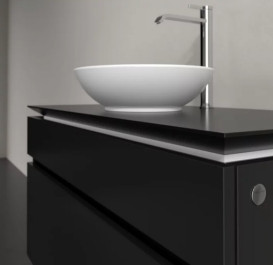 Тумба під раковину Villeroy&Boch Legato 100х55 см МДФ/ДСП чорний матовий лак B57200PD