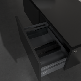 Тумба під раковину Villeroy&Boch Legato 120х38 см МДФ/ДСП чорний матовий лак B57900PD