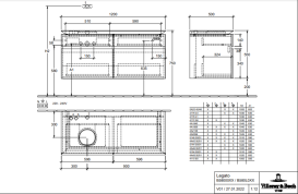 Тумба под раковину Villeroy & Boch Legato 120х55 см МДФ/ДСП белый глянцевый B58000DH