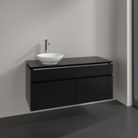 Тумба під раковину Villeroy&Boch Legato 120х55 см МДФ/ДСП чорний матовий лак B58000PD