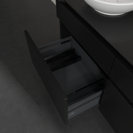 Тумба під раковину Villeroy&Boch Legato 120х55 см МДФ/ДСП чорний матовий лак B58000PD