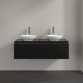 Тумба під раковину Villeroy&Boch Legato 120х38 см МДФ/ДСП чорний матовий лак B58300PD