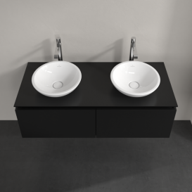 Тумба під раковину Villeroy&Boch Legato 120х38 см МДФ/ДСП чорний матовий лак B58300PD