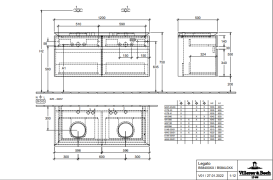 Тумба під раковину Villeroy & Boch Legato 120х55 см ДСП біле дерево B58400E8