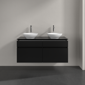 Тумба під раковину Villeroy&Boch Legato 120х55 см МДФ/ДСП чорний матовий лак B58400PD