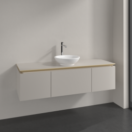 Тумба під раковину Villeroy & Boch Legato 140х38 см ДСП ніжно-сірий B58500VK