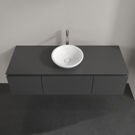 Тумба під раковину Villeroy & Boch Legato 140х38 см МДФ/ДСП глянсовий сірий B58500FP