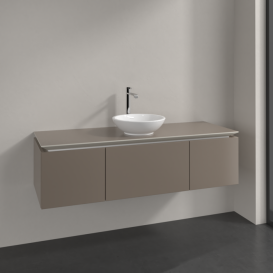 Тумба під раковину Villeroy & Boch Legato 140х38 см ДСП сірий трюфель B58500VG