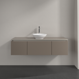 Тумба під раковину Villeroy & Boch Legato 140х38 см ДСП сірий трюфель B58500VG