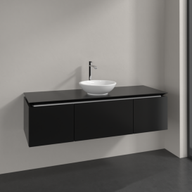 Тумба под раковину Villeroy & Boch Legato 140х38 см МДФ/ДСП черный матовый лак B58500PD