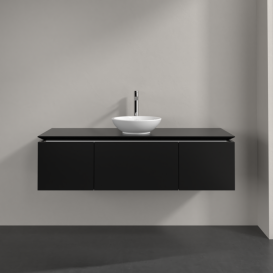 Тумба под раковину Villeroy & Boch Legato 140х38 см МДФ/ДСП черный матовый лак B58500PD