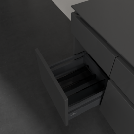 Тумба під раковину Villeroy & Boch Legato 140х55 см МДФ/ДСП глянсовий сірий B58600FP