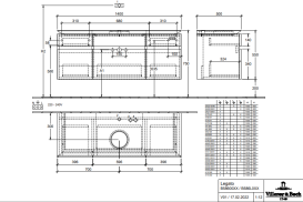 Тумба під раковину Villeroy & Boch Legato 140х55 см ДСП сірий трюфель B58600VG