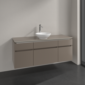 Тумба під раковину Villeroy & Boch Legato 140х55 см ДСП сірий трюфель B58600VG