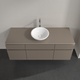 Тумба під раковину Villeroy & Boch Legato 140х55 см ДСП сірий трюфель B58600VG