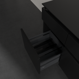 Тумба під раковину Villeroy&Boch Legato 140х55 см МДФ/ДСП чорний матовий лак B58600PD