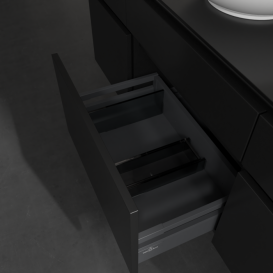 Тумба під раковину Villeroy&Boch Legato 140х55 см МДФ/ДСП чорний матовий лак B58600PD