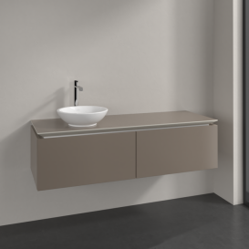 Тумба під раковину Villeroy & Boch Legato 140х38 см ДСП сірий трюфель B58700VG
