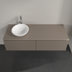 Тумба під раковину Villeroy & Boch Legato 140х38 см ДСП сірий трюфель B58700VG