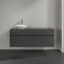 Тумба під раковину Villeroy & Boch Legato 140х55 см МДФ/ДСП глянсовий сірий B58800FP