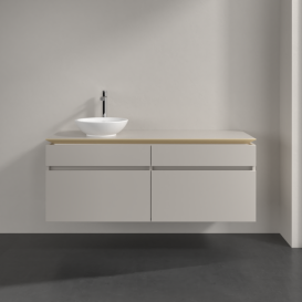 Тумба під раковину Villeroy & Boch Legato 140х55 см ДСП ніжно-сірий B58800VK