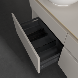 Тумба під раковину Villeroy & Boch Legato 140х55 см ДСП ніжно-сірий B58800VK