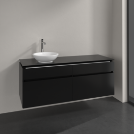 Тумба під раковину Villeroy&Boch Legato 140х55 см МДФ/ДСП чорний матовий лак B58800PD