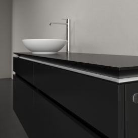 Тумба під раковину Villeroy&Boch Legato 140х55 см МДФ/ДСП чорний матовий лак B58800PD