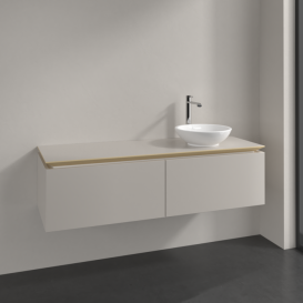 Тумба під раковину Villeroy & Boch Legato 140х38 см ДСП ніжно-сірий B58900VK