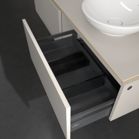 Тумба під раковину Villeroy & Boch Legato 140х38 см ДСП ніжно-сірий B58900VK