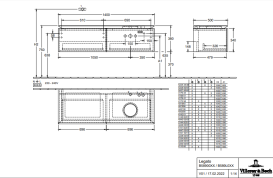 Тумба під раковину Villeroy & Boch Legato 140х38 см ДСП біле дерево B58900E8