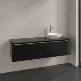Тумба под раковину Villeroy & Boch Legato 140х38 см МДФ/ДСП черный матовый лак B58900PD