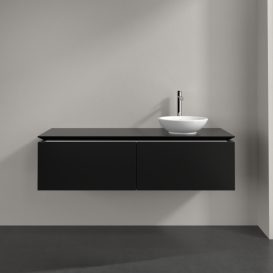 Тумба под раковину Villeroy & Boch Legato 140х38 см МДФ/ДСП черный матовый лак B58900PD