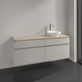 Тумба під раковину Villeroy & Boch Legato 140х55 см ДСП ніжно-сірий B59000VK
