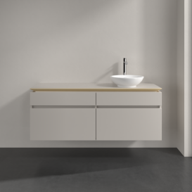 Тумба під раковину Villeroy & Boch Legato 140х55 см ДСП ніжно-сірий B59000VK