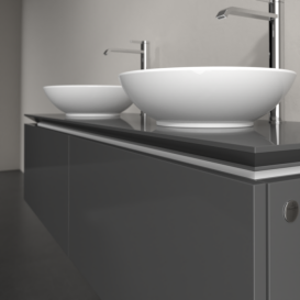 Тумба под раковину Villeroy & Boch Legato 140х38 см МДФ/ДСП глянцевый серый B59100FP