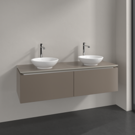 Тумба під раковину Villeroy & Boch Legato 140х38 см ДСП сірий трюфель B59100VG