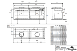 Тумба під раковину Villeroy & Boch Legato 140х55 см ДСП біле дерево B59200E8