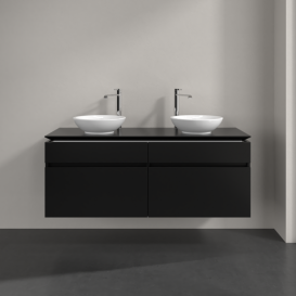 Тумба под раковину Villeroy & Boch Legato 140х55 см МДФ/ДСП черный матовый лак B59200PD